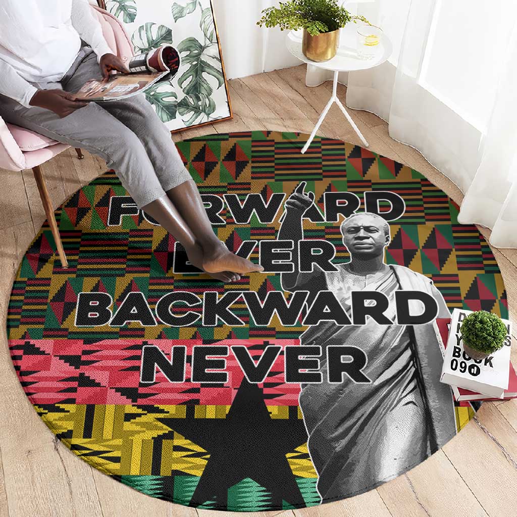 Kwame Nkrumah Ghana Round Carpet Kente Pattern African