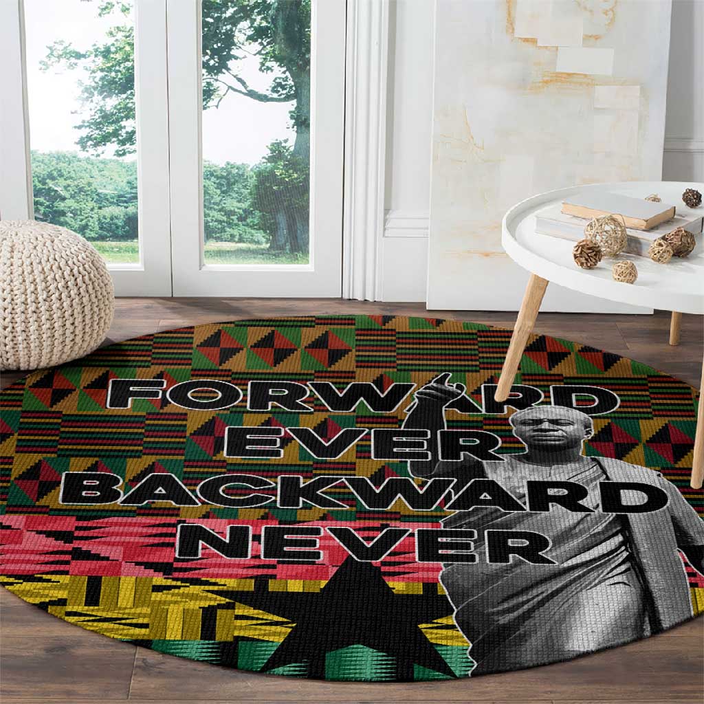 Kwame Nkrumah Ghana Round Carpet Kente Pattern African