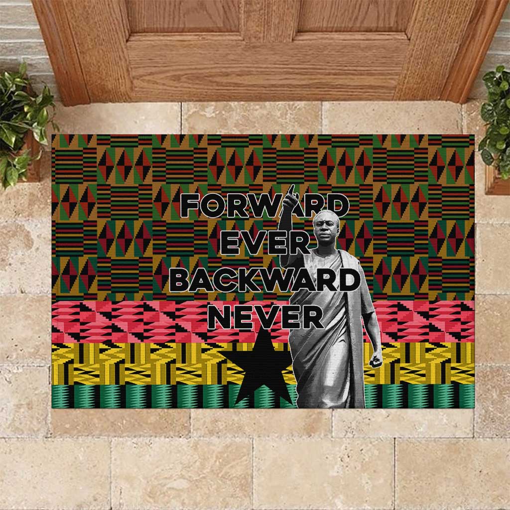 Kwame Nkrumah Ghana Rubber Doormat Kente Pattern African