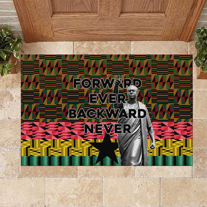 Kwame Nkrumah Ghana Rubber Doormat Kente Pattern African