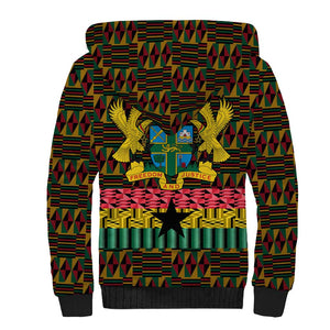 Kwame Nkrumah Ghana Sherpa Hoodie Kente Pattern African