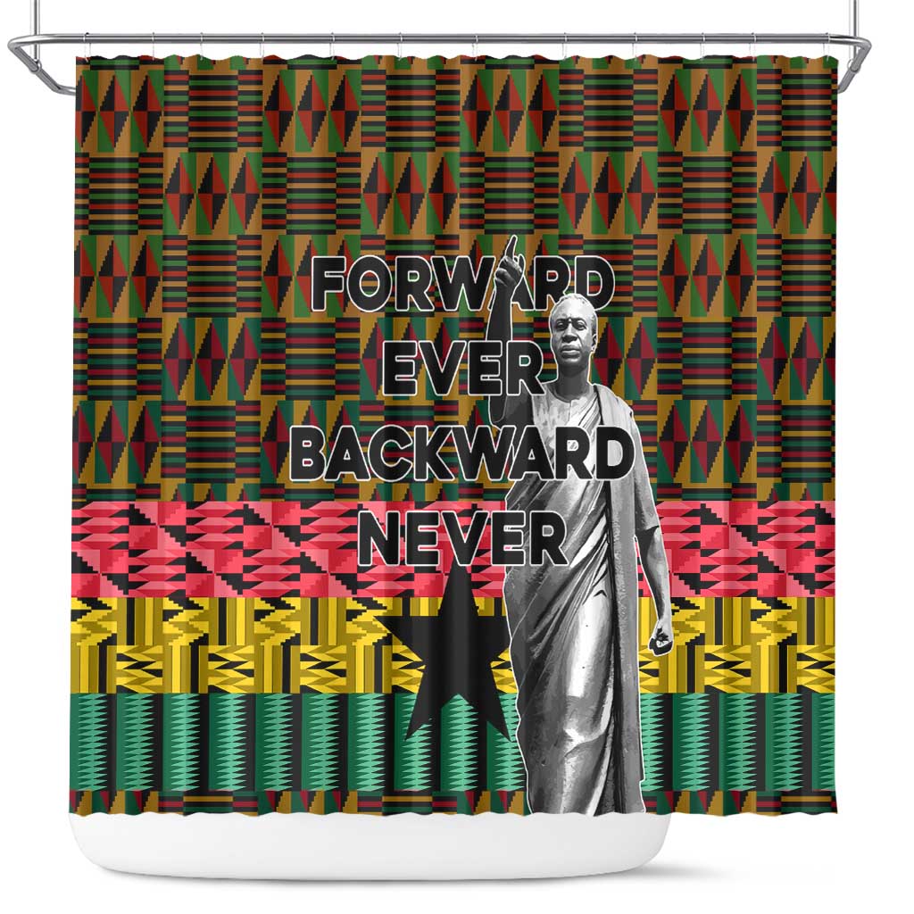 Kwame Nkrumah Ghana Shower Curtain Kente Pattern African