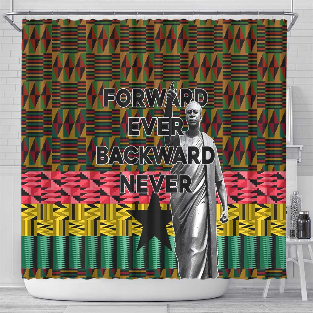 Kwame Nkrumah Ghana Shower Curtain Kente Pattern African