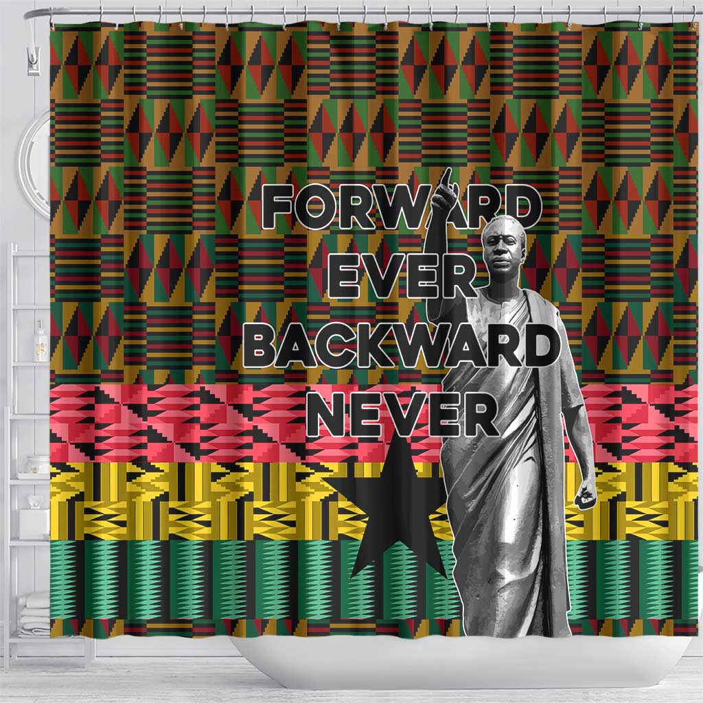 Kwame Nkrumah Ghana Shower Curtain Kente Pattern African
