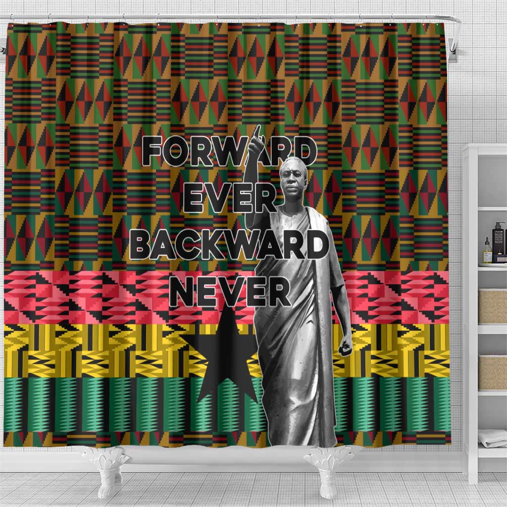 Kwame Nkrumah Ghana Shower Curtain Kente Pattern African