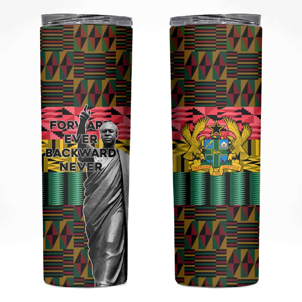 Kwame Nkrumah Ghana Skinny Tumbler Kente Pattern African