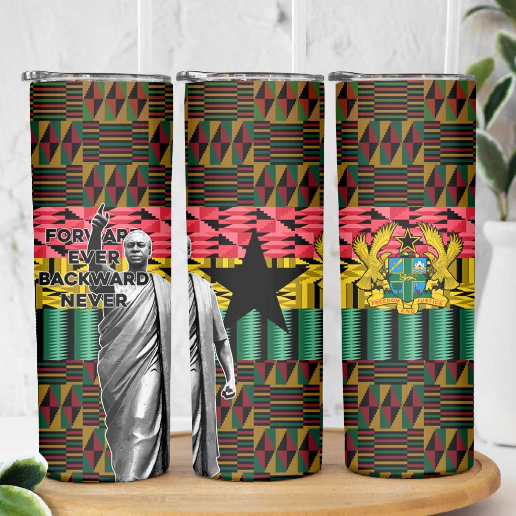 Kwame Nkrumah Ghana Skinny Tumbler Kente Pattern African