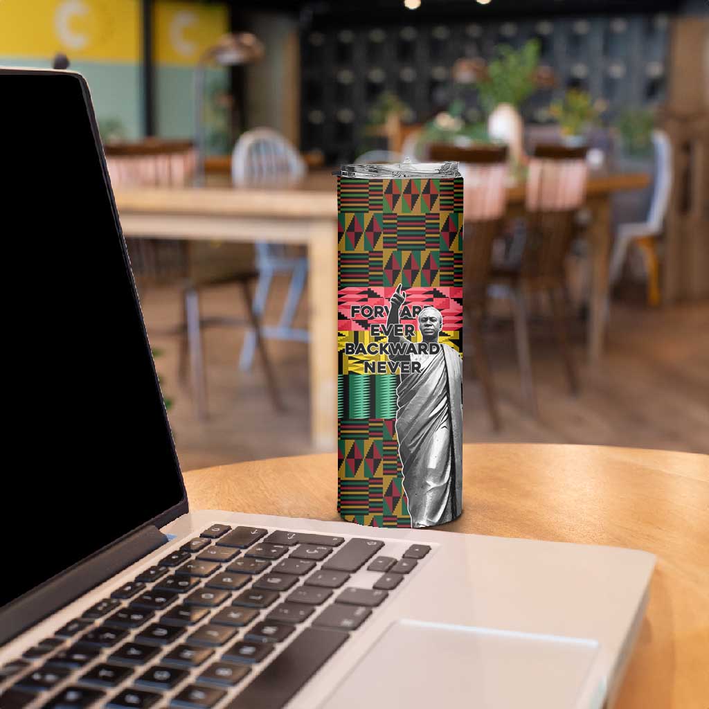 Kwame Nkrumah Ghana Skinny Tumbler Kente Pattern African