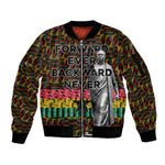 Kwame Nkrumah Ghana Sleeve Zip Bomber Jacket Kente Pattern African