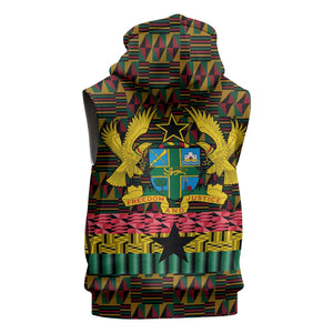 Kwame Nkrumah Ghana Sleeveless Hoodie Kente Pattern African - African Pride