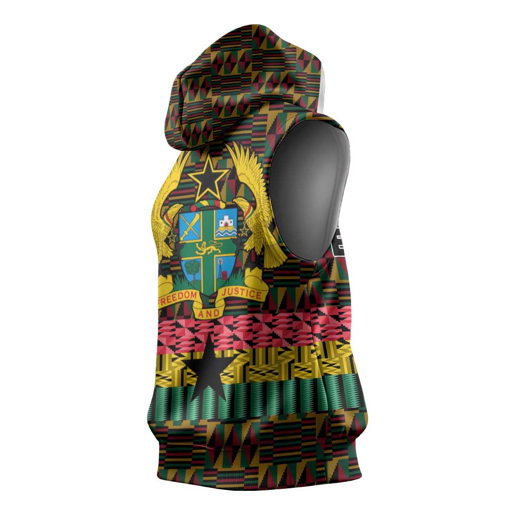 Kwame Nkrumah Ghana Sleeveless Hoodie Kente Pattern African - African Pride