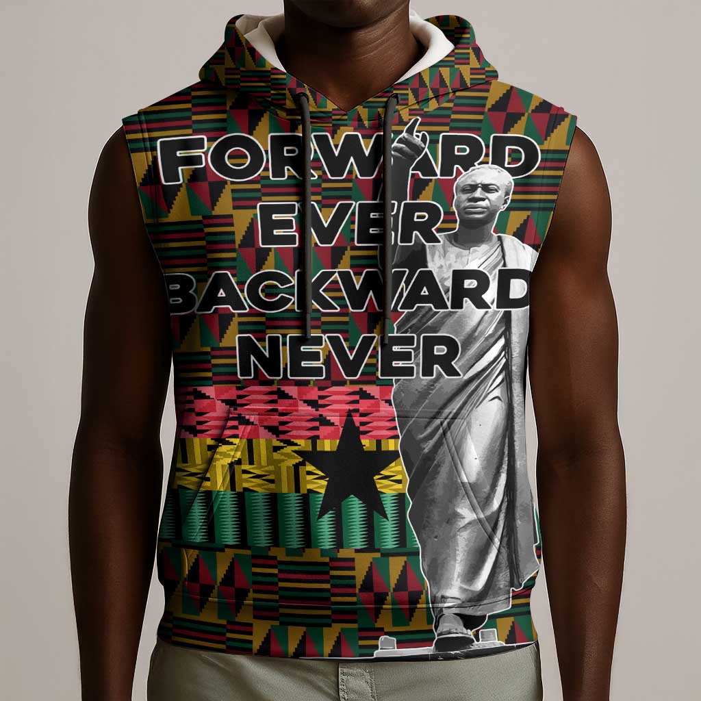 Kwame Nkrumah Ghana Sleeveless Hoodie Kente Pattern African - African Pride