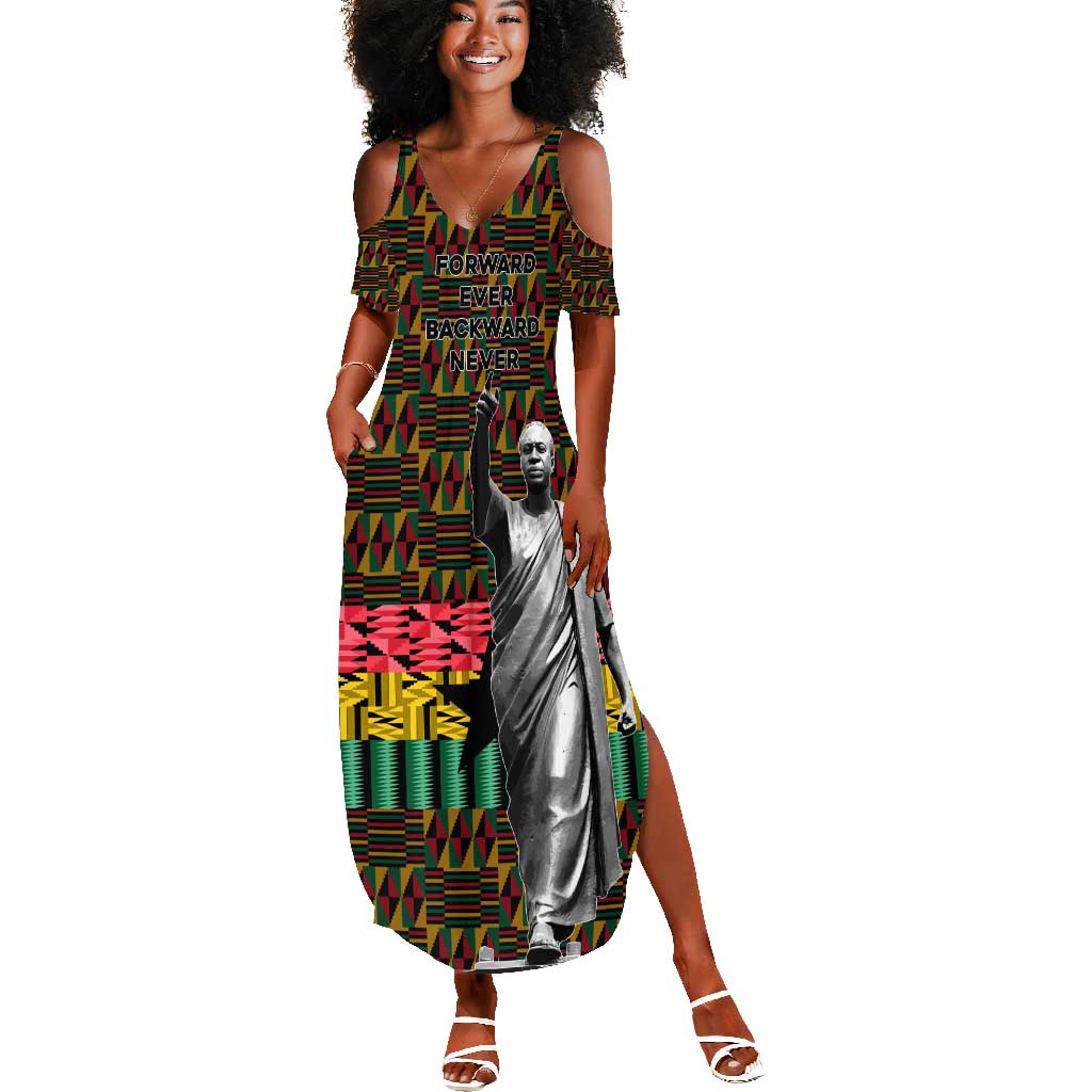 Kwame Nkrumah Ghana Summer Maxi Dress Kente Pattern African