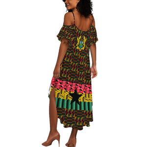 Kwame Nkrumah Ghana Summer Maxi Dress Kente Pattern African