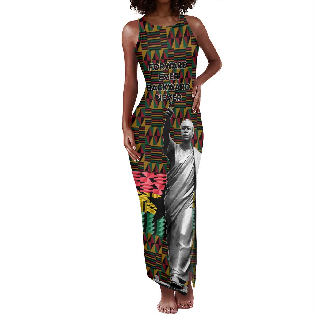 Kwame Nkrumah Ghana Tank Maxi Dress Kente Pattern African