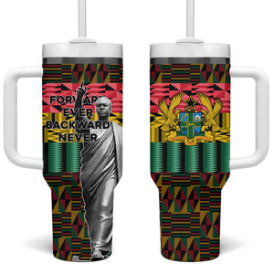 Kwame Nkrumah Ghana Tumbler With Handle Kente Pattern African