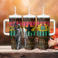 Kwame Nkrumah Ghana Tumbler With Handle Kente Pattern African