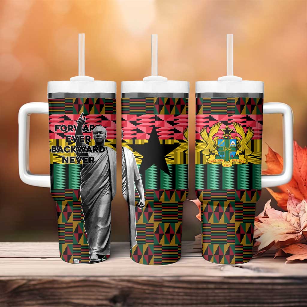 Kwame Nkrumah Ghana Tumbler With Handle Kente Pattern African