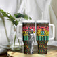 Kwame Nkrumah Ghana Tumbler With Handle Kente Pattern African