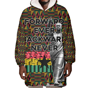 Kwame Nkrumah Ghana Wearable Blanket Hoodie Kente Pattern African