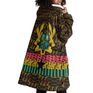 Kwame Nkrumah Ghana Wearable Blanket Hoodie Kente Pattern African