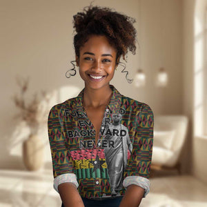 Kwame Nkrumah Ghana Women Casual Shirt Kente Pattern African