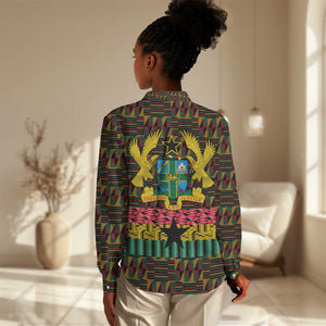 Kwame Nkrumah Ghana Women Casual Shirt Kente Pattern African