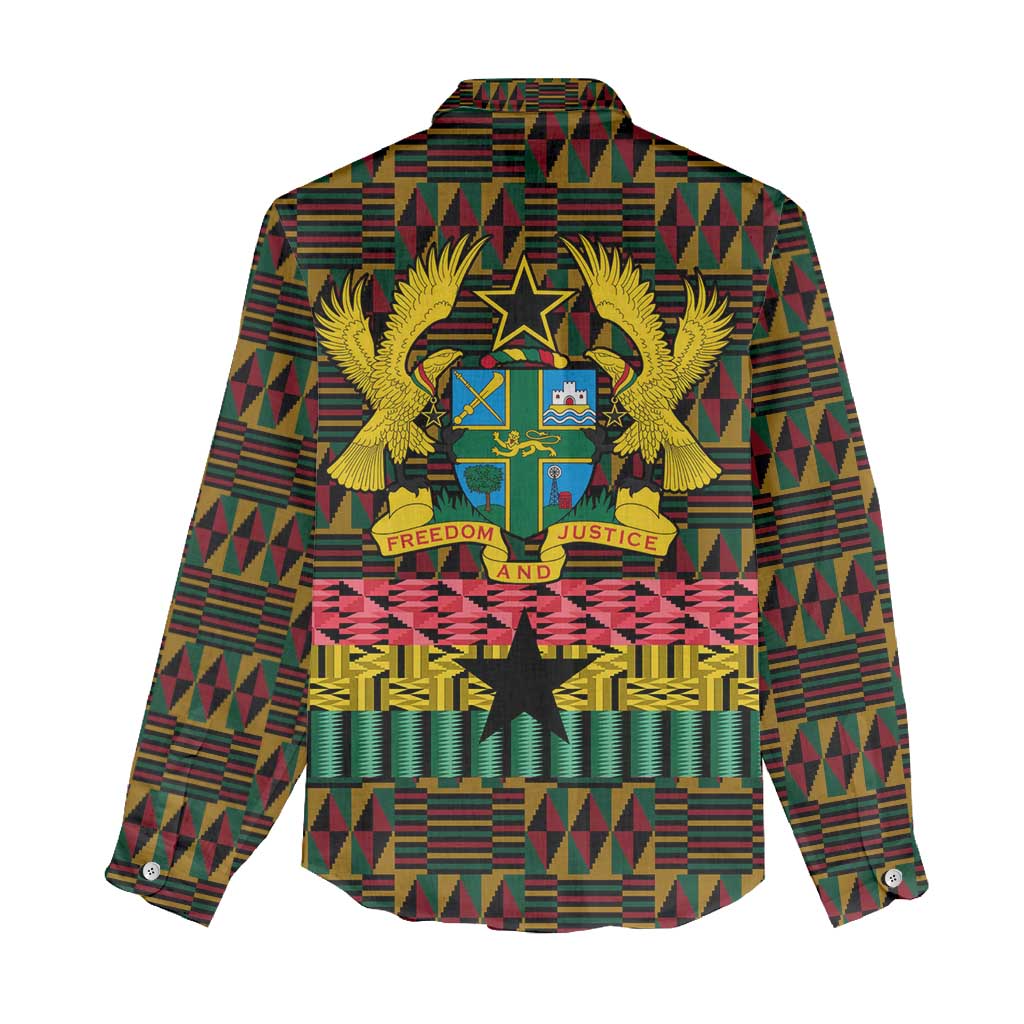 Kwame Nkrumah Ghana Women Casual Shirt Kente Pattern African