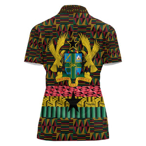 Kwame Nkrumah Ghana Women Polo Shirt Kente Pattern African