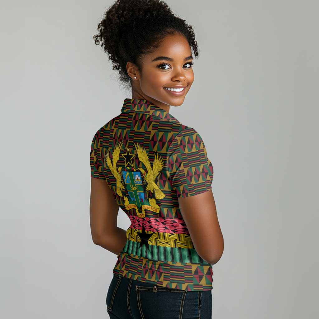 Kwame Nkrumah Ghana Women Polo Shirt Kente Pattern African