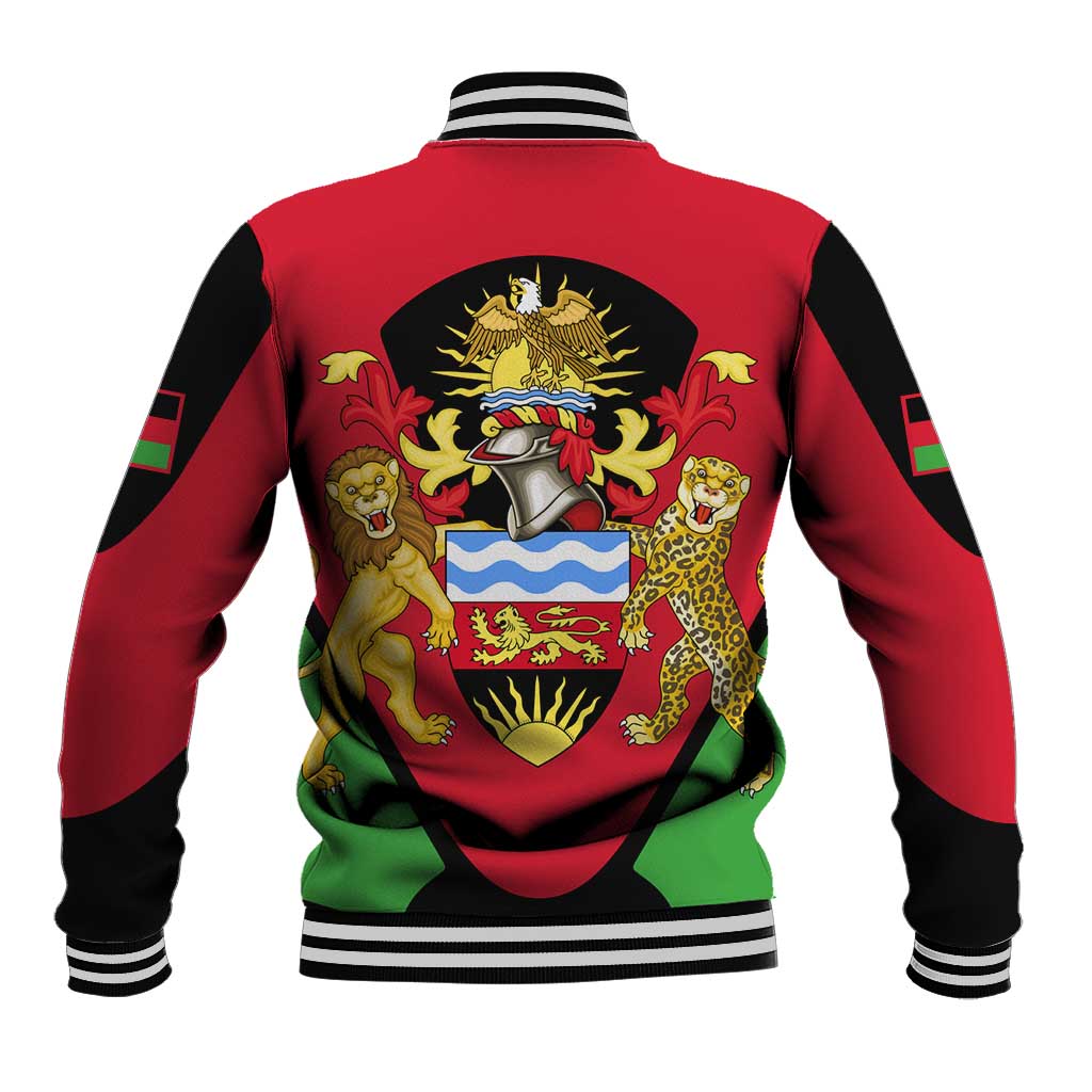 Malawi Baseball Jacket Flag Colors Blended with National Emblem