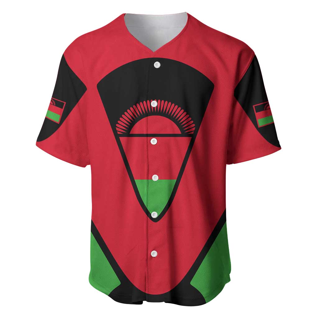 Malawi Baseball Jersey Flag Colors Blended with National Emblem