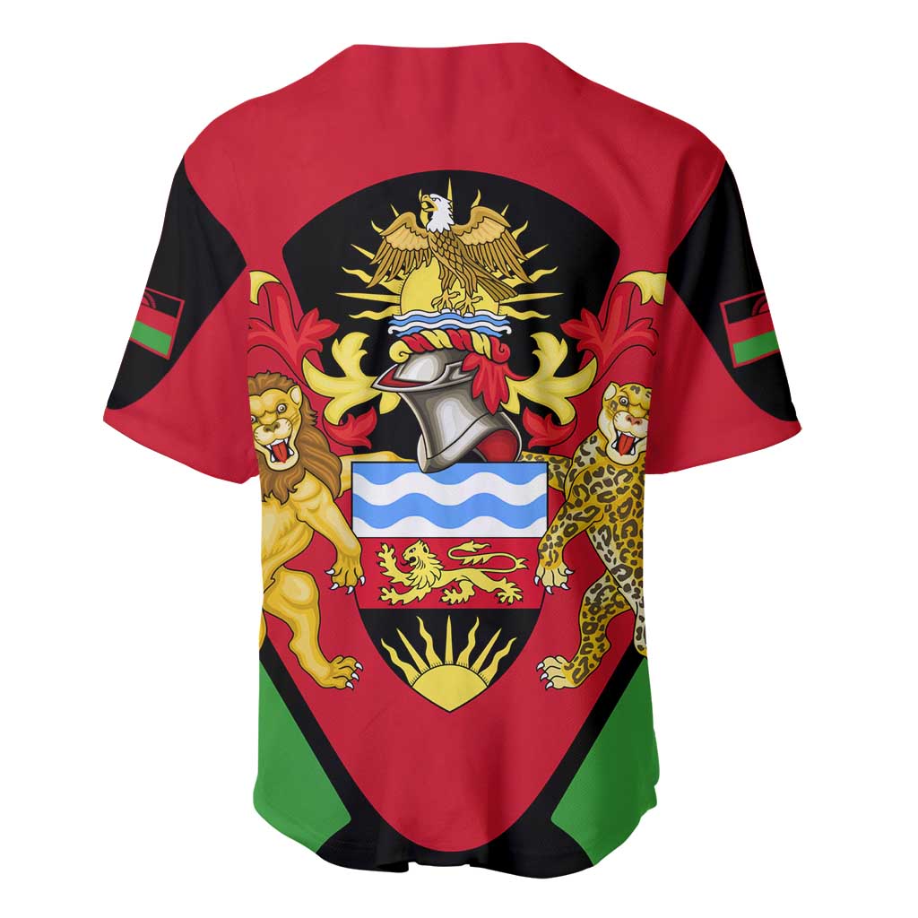 Malawi Baseball Jersey Flag Colors Blended with National Emblem