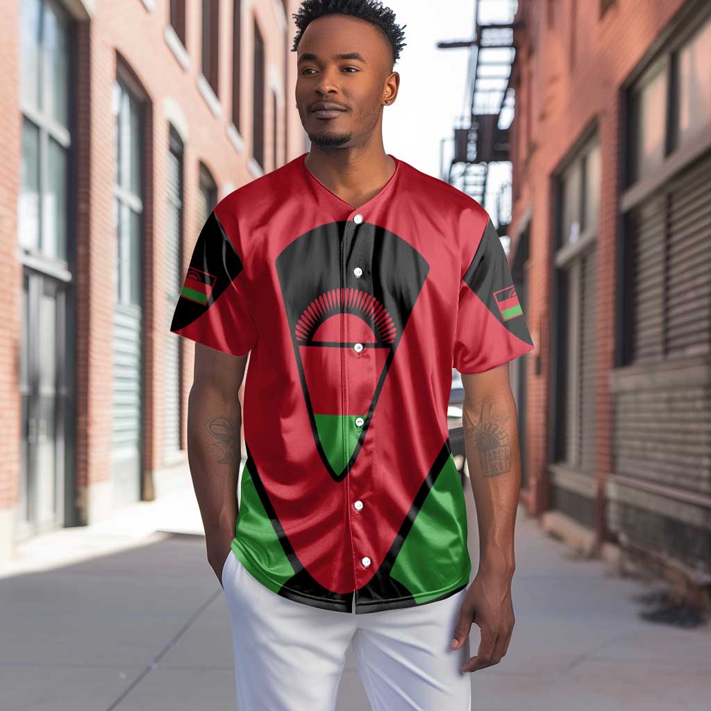 Malawi Baseball Jersey Flag Colors Blended with National Emblem