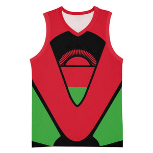 Malawi Basketball Jersey Flag Colors Blended with National Emblem - African Pride