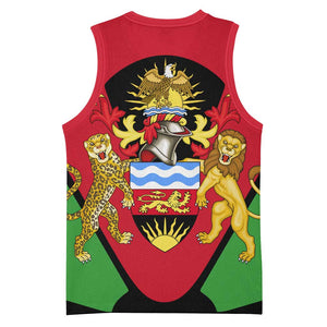 Malawi Basketball Jersey Flag Colors Blended with National Emblem - African Pride