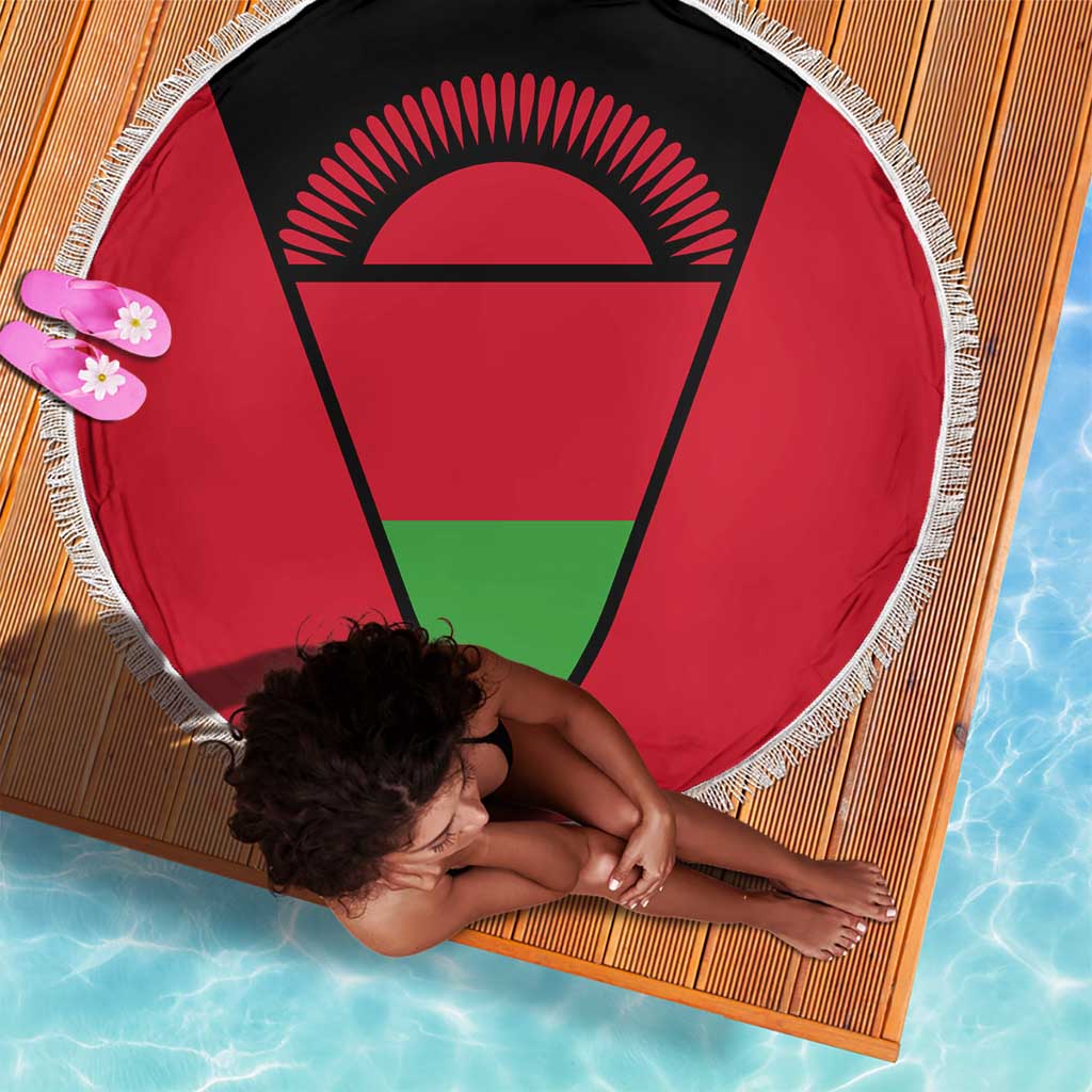 Malawi Beach Blanket Flag Colors Blended with National Emblem
