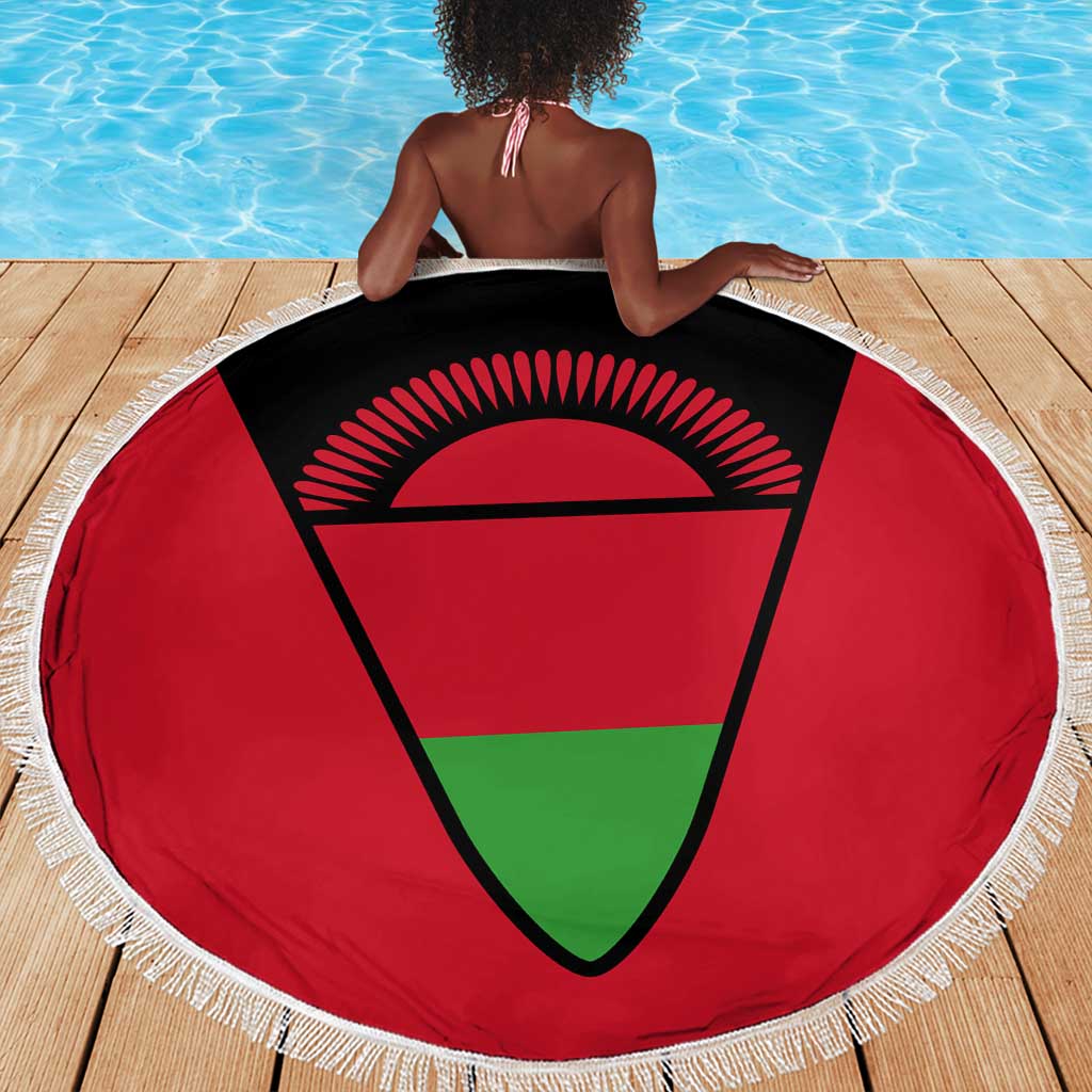 Malawi Beach Blanket Flag Colors Blended with National Emblem