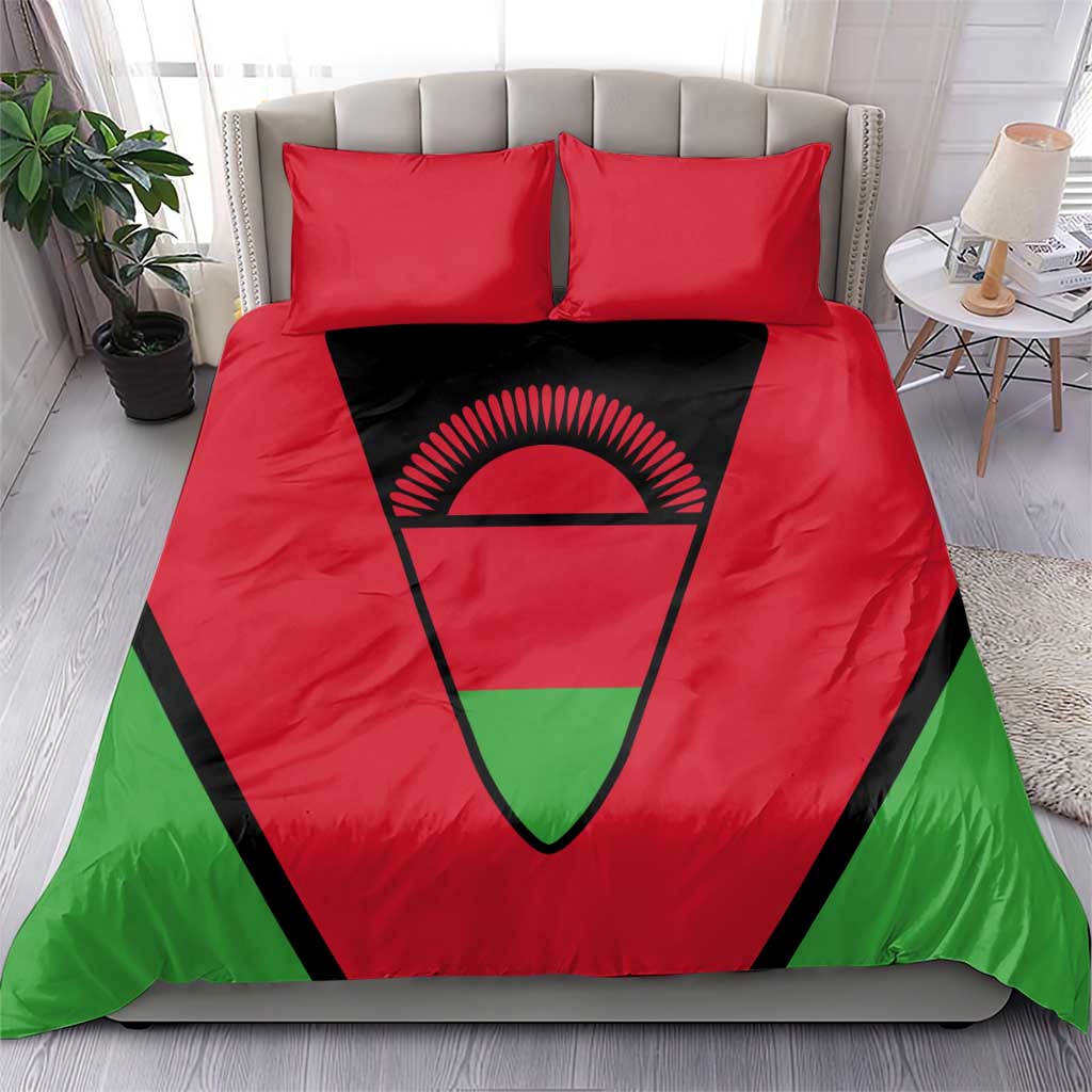 Malawi Bedding Set Flag Colors Blended with National Emblem