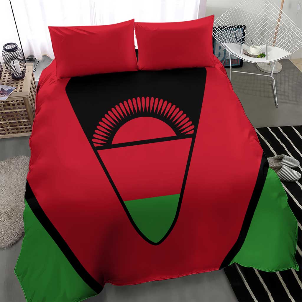 Malawi Bedding Set Flag Colors Blended with National Emblem