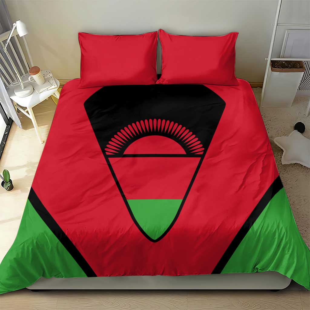 Malawi Bedding Set Flag Colors Blended with National Emblem