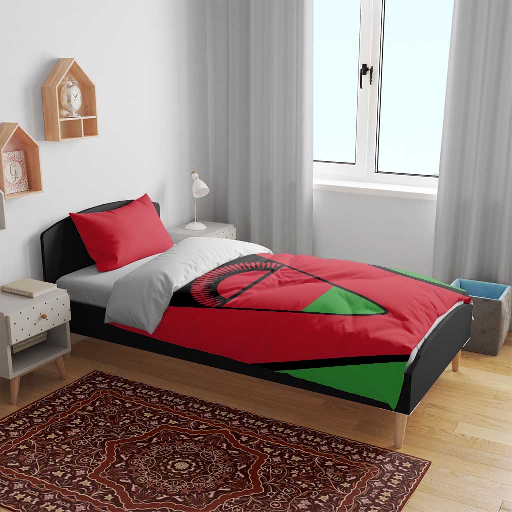Malawi Bedding Set Flag Colors Blended with National Emblem