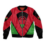 Malawi Bomber Jacket Flag Colors Blended with National Emblem