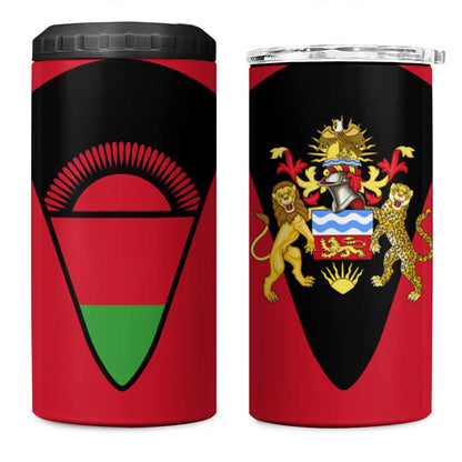 Malawi 4 in 1 Can Cooler Tumbler Flag Colors Blended with National Emblem