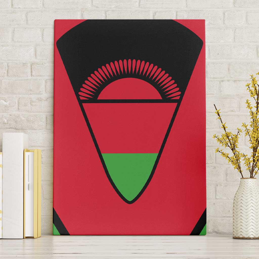 Malawi Canvas Wall Art Flag Colors Blended with National Emblem