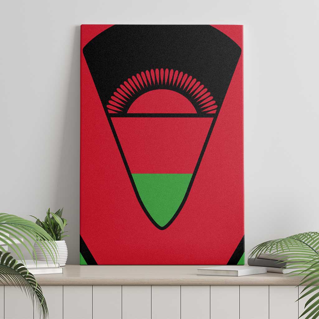 Malawi Canvas Wall Art Flag Colors Blended with National Emblem