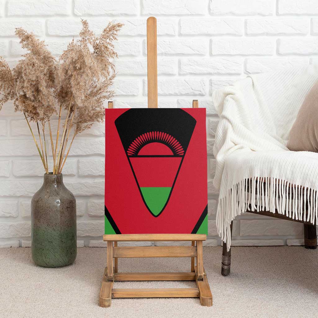 Malawi Canvas Wall Art Flag Colors Blended with National Emblem