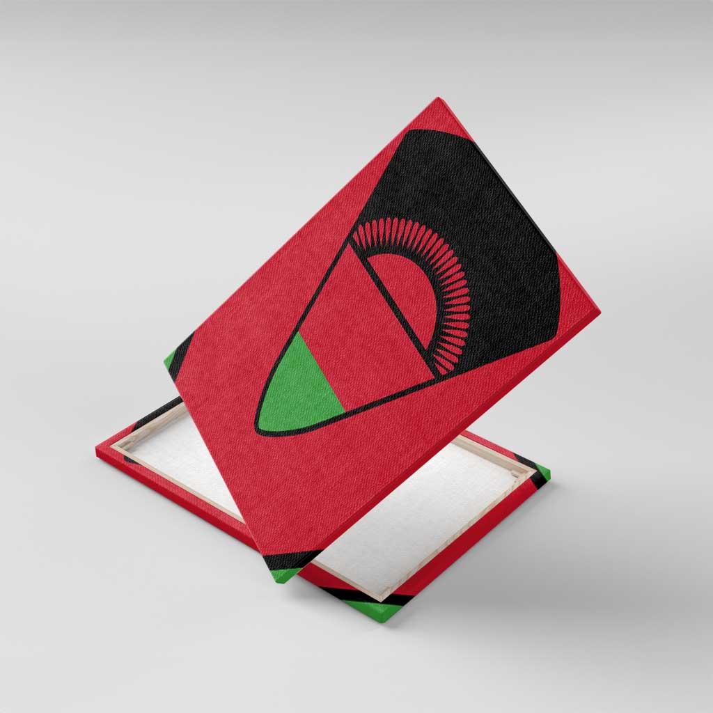 Malawi Canvas Wall Art Flag Colors Blended with National Emblem