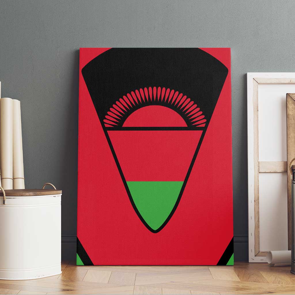 Malawi Canvas Wall Art Flag Colors Blended with National Emblem