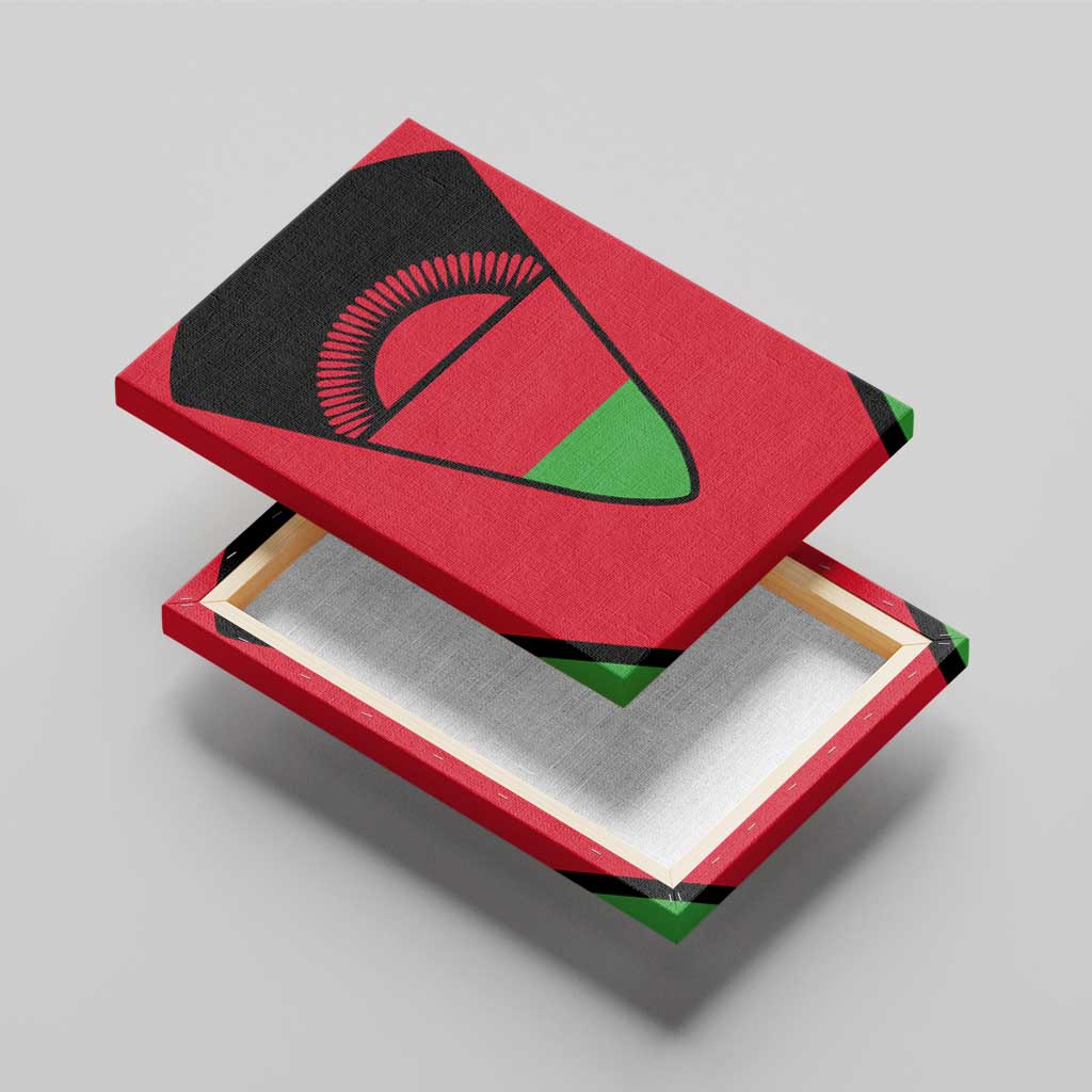 Malawi Canvas Wall Art Flag Colors Blended with National Emblem